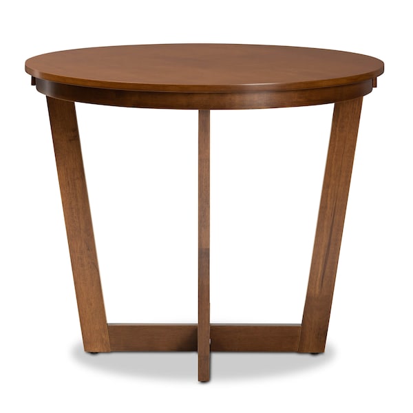 Baxton Studio Alayna Walnut Brown Finished 35-Inch-Wide Round Wood Dining Table - 169-10897