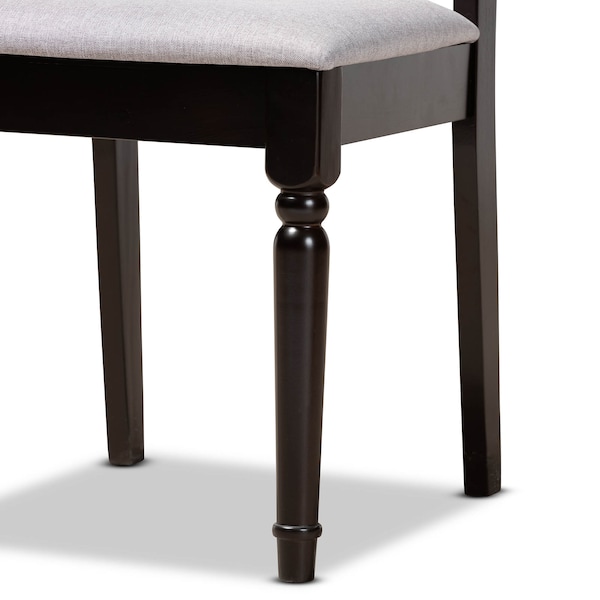 Baxton Studio Julie Grey Upholstered and Dark Brown Finished Wood 5-Piece Dining Set - 170-9734-10898