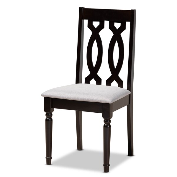 Baxton Studio Julie Grey Upholstered and Dark Brown Finished Wood 5-Piece Dining Set - 170-9734-10898