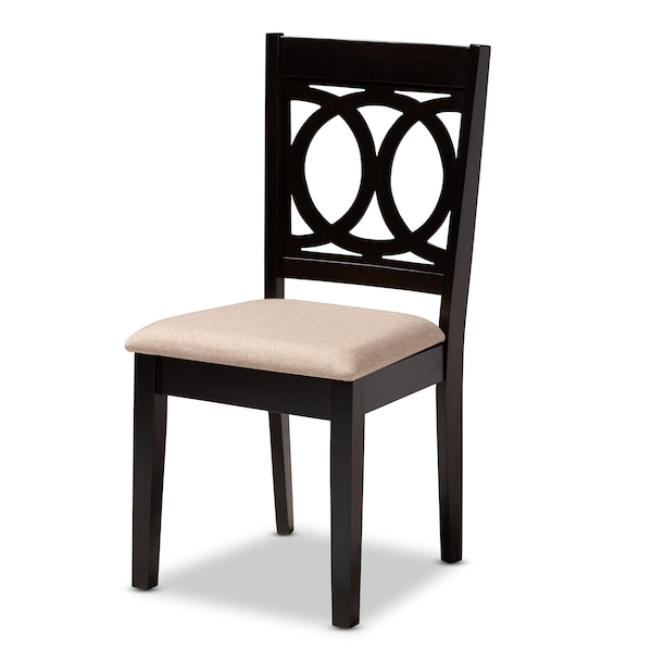 Baxton Studio Bennett Sand Upholstered and Dark Brown Wood 6-Piece Dining Set - 172-9399-10916-10519
