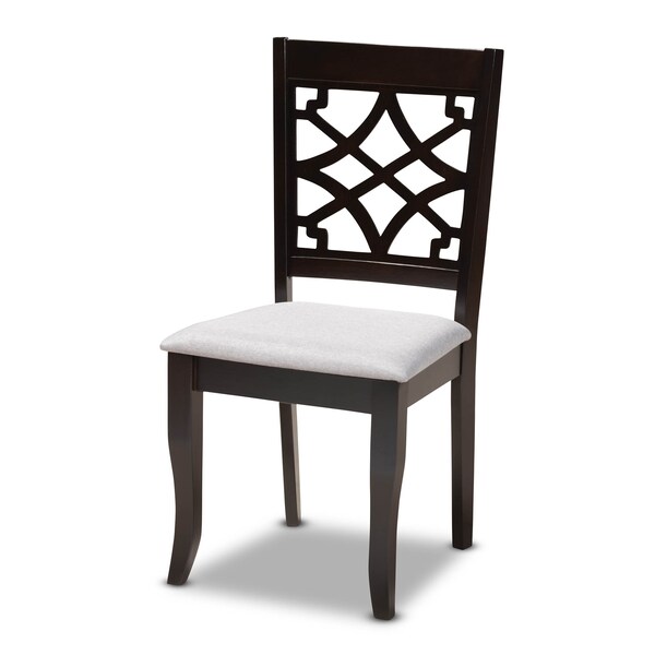 Baxton Studio Tricia Grey Upholstered and Dark Brown Wood 5-Piece Dining Set - 172-9728-10898