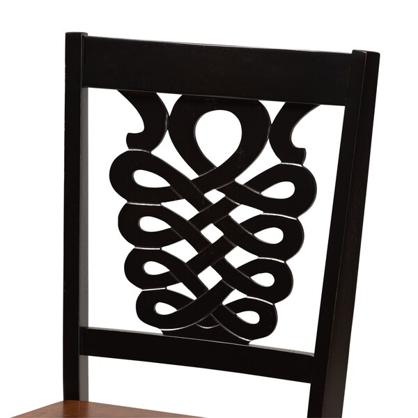Baxton Studio Wanda Modern Two-Tone Dark Brown and Walnut Brown Finished Wood 5-PC Dining Set - 178-11384-10902-ZORO