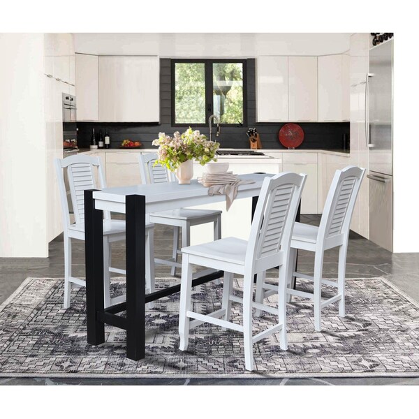 Whitewood Industries Rectangular Fixed Top Tables, 72 in W, 36 in L, 16 in H, Parawood, Chalk/Black - K28-1672-36-S452-4