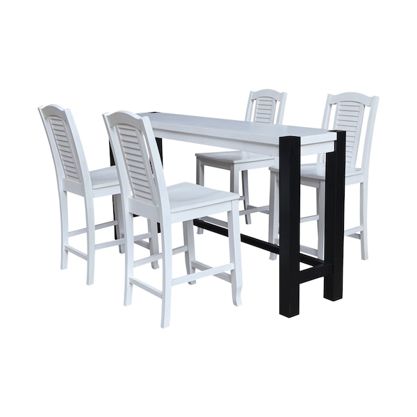 Whitewood Industries Rectangular Fixed Top Tables, 72 in W, 36 in L, 16 in H, Parawood, Chalk/Black - K28-1672-36-S452-4