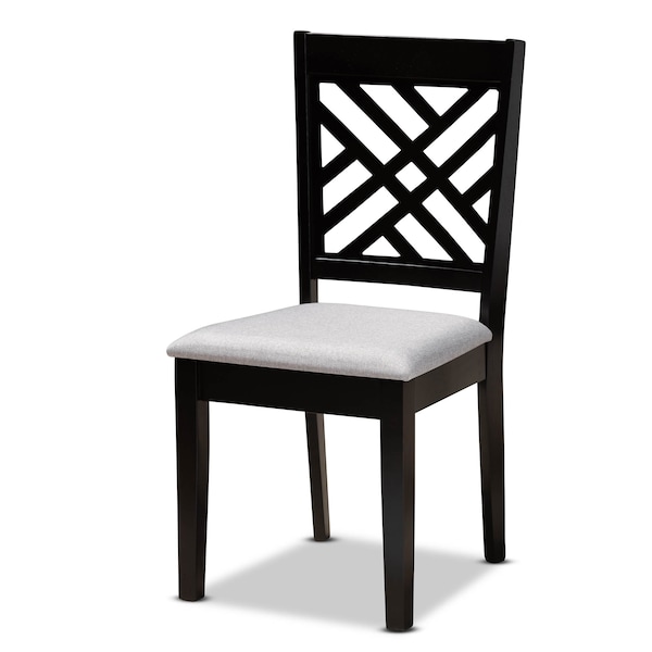 Baxton Studio Norah Grey Upholstered and Dark Brown Finished Wood 7-Piece Dining Set - 172-10526-10894
