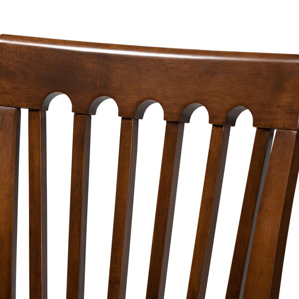 Baxton Studio Marian Modern and Contemporary Grey Fabric and Walnut Brown Finished Wood 5-Piece Dining Set - 174-9879-10899-ZORO