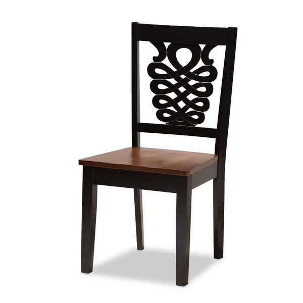 Baxton Studio Valda Modern Two-Tone Dark Brown and Walnut Brown Finished Wood 5-PC Dining Set - 178-11384-10900-ZORO