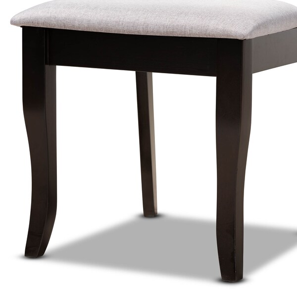 Baxton Studio Savina Grey Upholstered and Dark Brown Wood 5-Piece Dining Set - 169-9726-10902