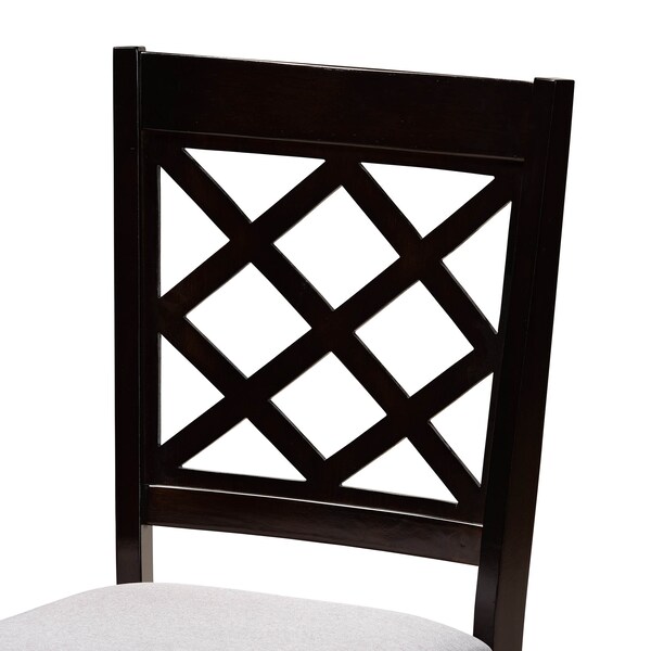 Baxton Studio Savina Grey Upholstered and Dark Brown Wood 5-Piece Dining Set - 169-9726-10902