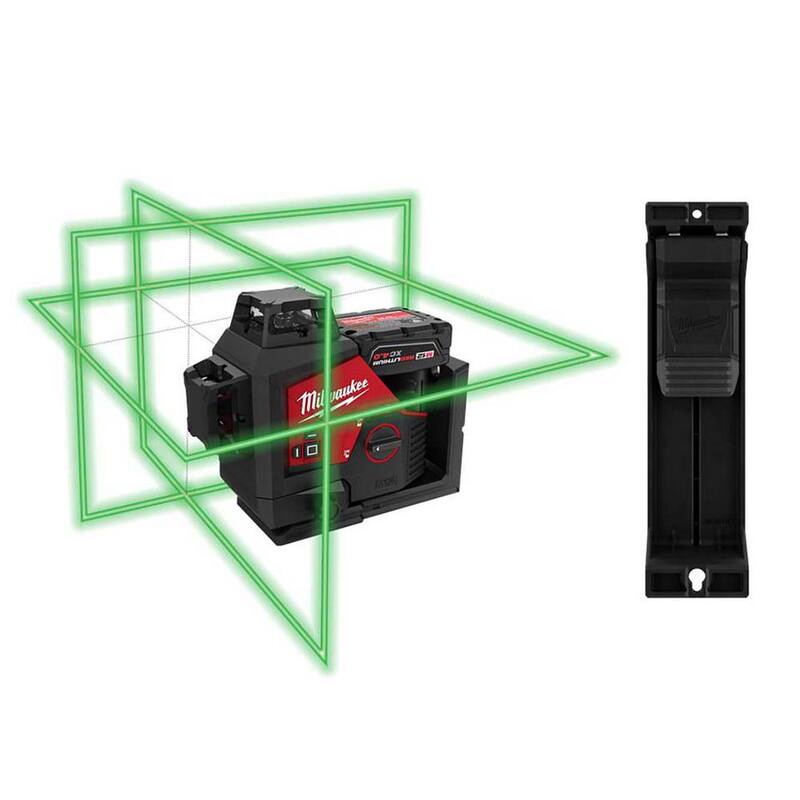 Milwaukee M12 12-Volt Lithium-Ion Cordless Green 250 ft. 3-Plane Laser Level Kit w/One 4.0 Ah Battery, Charger, Case & Track Clip - 3632-21-48-35-1313