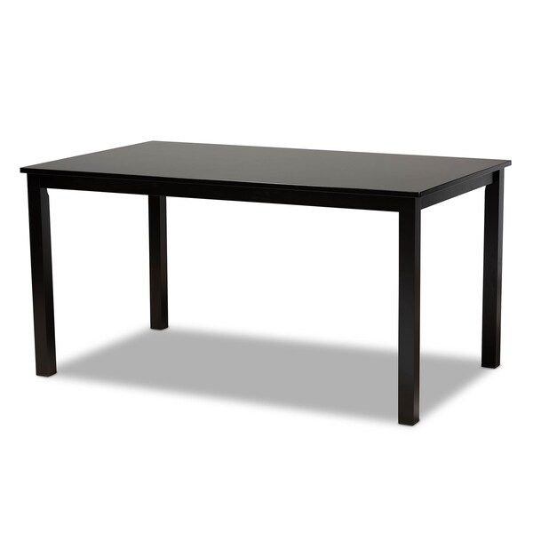 Baxton Studio Reneau Grey Upholstered Espresso Wood 7-Piece Dining Set - 162-10528-10519