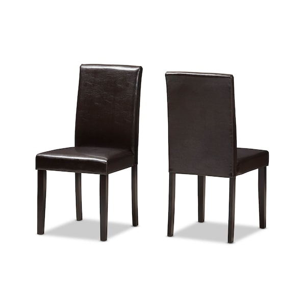 Baxton Studio Mia Modern Dark Brown Faux Leather Upholstered 5-Piece Dining Set - 142-8029-8026
