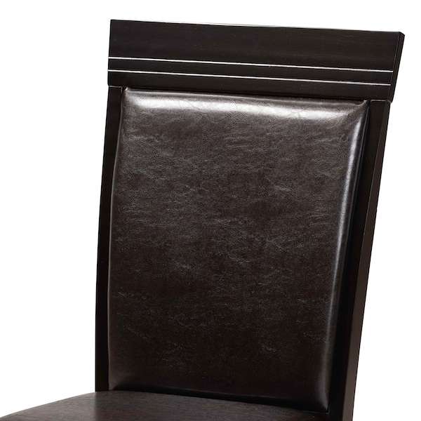 Baxton Studio Nada Dark Brown Upholstered and Finished Wood 5-Piece Dining Set - 170-8031-10900