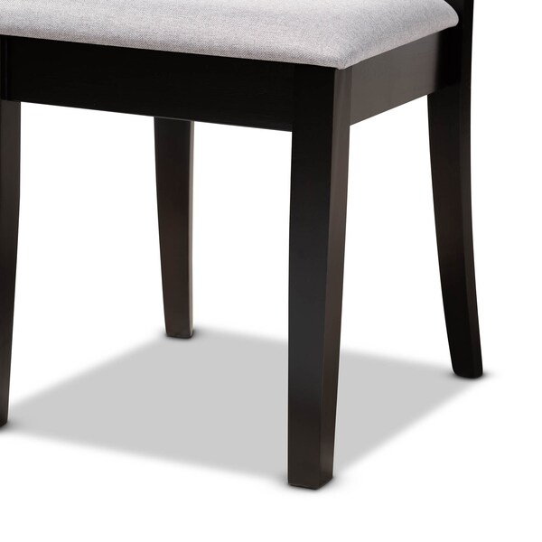 Baxton Studio Minette Gray Upholstered and Espresso Wood 7-Piece Dining Set - 166-10522-10519