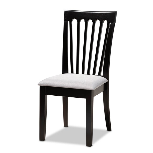 Baxton Studio Minette Gray Upholstered and Espresso Wood 7-Piece Dining Set - 166-10522-10519