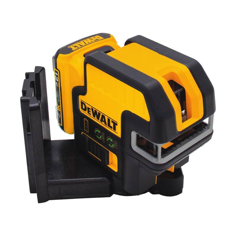 DEWALT 12V MAX Lithium-Ion 100 ft. Green Self-Leveling 5-Spot and Cross Line Laser Level, 2.0Ah Battery, and TSTAK Case - DW0825LG