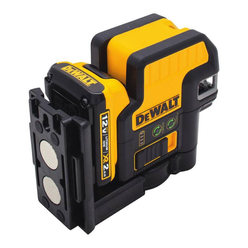 DEWALT 12V MAX Lithium-Ion 100 ft. Green Self-Leveling 5-Spot and Cross Line Laser Level, 2.0Ah Battery, and TSTAK Case - DW0825LG