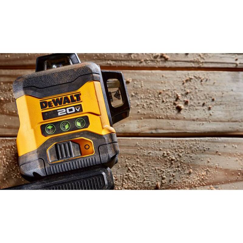 DEWALT 20-V Lithium-Ion 3-Plane Beam 360° 130 ft. Laser Level Kit with 2.0Ah Battery, Charger, and Case - DCLE34031D1