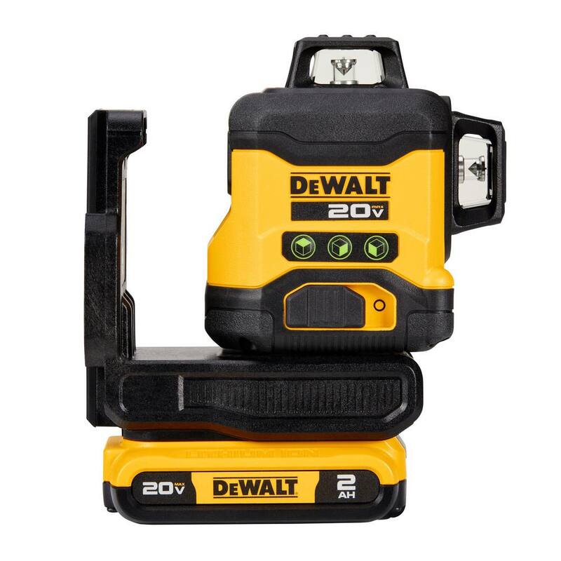 DEWALT 20-V Lithium-Ion 3-Plane Beam 360° 130 ft. Laser Level Kit with 2.0Ah Battery, Charger, and Case - DCLE34031D1