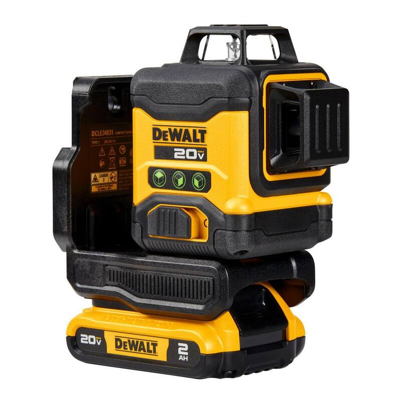 DEWALT 20-V Lithium-Ion 3-Plane Beam 360° 130 ft. Laser Level Kit with 2.0Ah Battery, Charger, and Case - DCLE34031D1