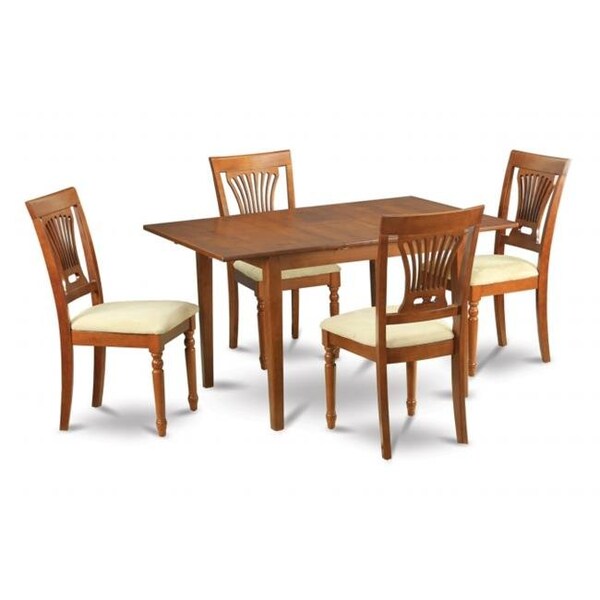 Wooden Imports Furniture Llc Wooden Imports Furniture PSPL7-SBR-C 7PC Picasso Rectangular Table and 6 Plainville upholstered Seat Chairs - Saddle Brown Finish - PSPL7-SBR-C