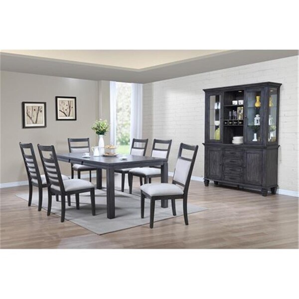 Sunset Trading Shades of Gray 9 Piece Dining Set with China Cabinet - DLU-EL9282-C90-BH9PC
