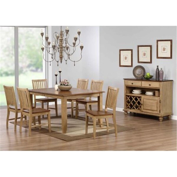 Sunset Trading 8 Piece Brook Double Pedestal Extension Dining Set with Server - DLU-BR4296-C50-SRPW8PC