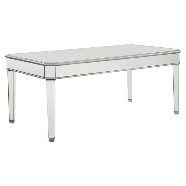 Elegant Decor Rectangle Dining Table 60 In. X 32 In. X 30 In. In Silver Paint - MF6-1009S
