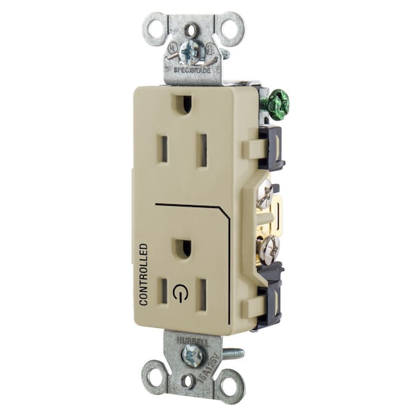 Hubbell Wiring Device-Kellems Commercial Specification Grade Duplex Receptacles for Controlled Applicatoins - DR15C1I