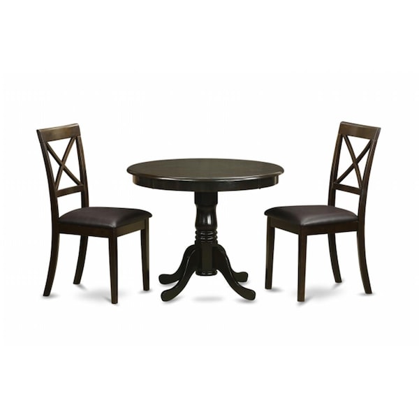 East West Furniture 3 Piece Kitchen Table-Kitchen Table and 4 Dining Chairs - ANBO3-CAP-LC