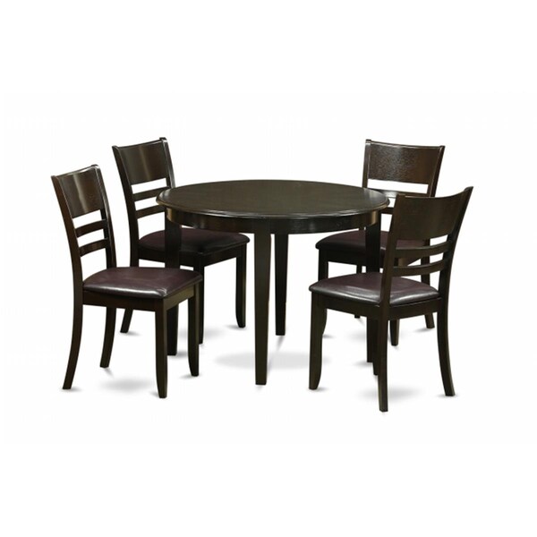East West Furniture 5 Piece Small Kitchen Table Set-Kitchen Dining Nook and 4 Kitchen Chairs - BOLY5-CAP-LC
