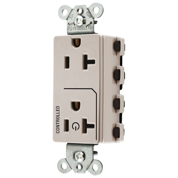 Hubbell Wiring Device-Kellems Straight Blade Devices, Receptacles, Style Line Decorator Duplex, SNAPConnect, 20A 125V, 2-Pole 3-Wire Grounding, Nylon, Light Almond - SNAP2162C1LA