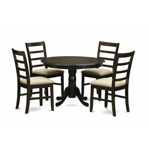 East West Furniture 5 Piece Small Kitchen Table Set-Dining Table and 4 Kitchen Chairs - HLPF5-CAP-C
