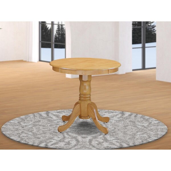East West Furniture 30 in. Eden Round Rubber Wood Oak Dining Table - EMT-OAK-TP