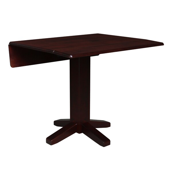 International Concepts Round 36 in Square Dual Drop Leaf Dining Table, Rich Mocha, 36 in W, 36 in L, 30 in H, Wood - T15-36SDP