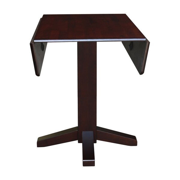 International Concepts Round 36 in Square Dual Drop Leaf Dining Table, Rich Mocha, 36 in W, 36 in L, 30 in H, Wood - T15-36SDP