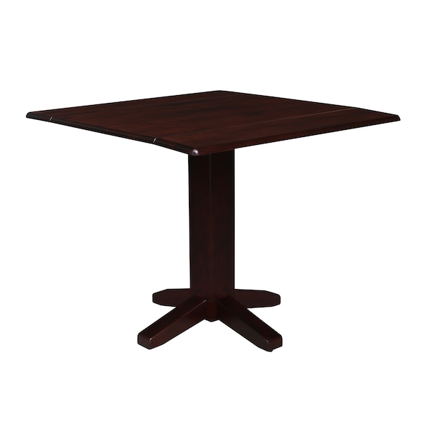 International Concepts Round 36 in Square Dual Drop Leaf Dining Table, Rich Mocha, 36 in W, 36 in L, 30 in H, Wood - T15-36SDP