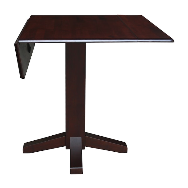 International Concepts Round 36 in Square Dual Drop Leaf Dining Table, Rich Mocha, 36 in W, 36 in L, 30 in H, Wood - T15-36SDP