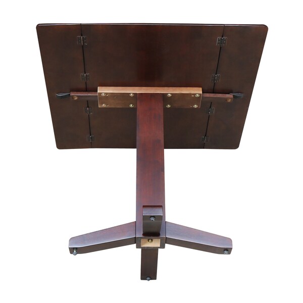 International Concepts Round 36 in Square Dual Drop Leaf Dining Table, Rich Mocha, 36 in W, 36 in L, 30 in H, Wood - T15-36SDP