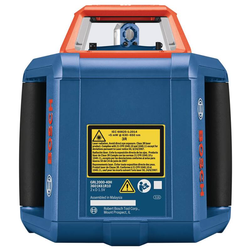 Bosch REVOLVE 2000 ft. Horizontal Rotary Laser Self Leveling Complete Kit with Manual Dual Slope - GRL2000-40HK