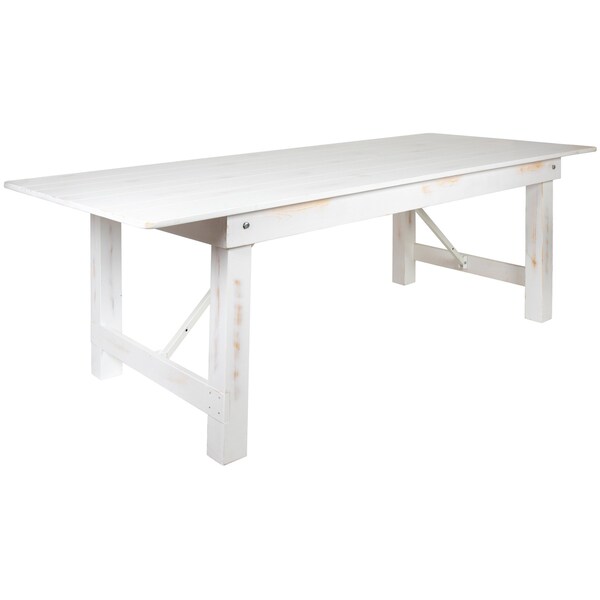 Flash Furniture Rectangle 40" W, 96" L, 29.75" H, Wood, Wood Grain - XA-F-96X40-WH-GG