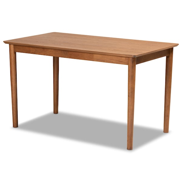 Baxton Studio Daymond Mid-Century Modern Tan Faux Leather and Walnut Brown Finished Wood 3-Piece Dining Nook Set - 186-11352-9305-ZORO