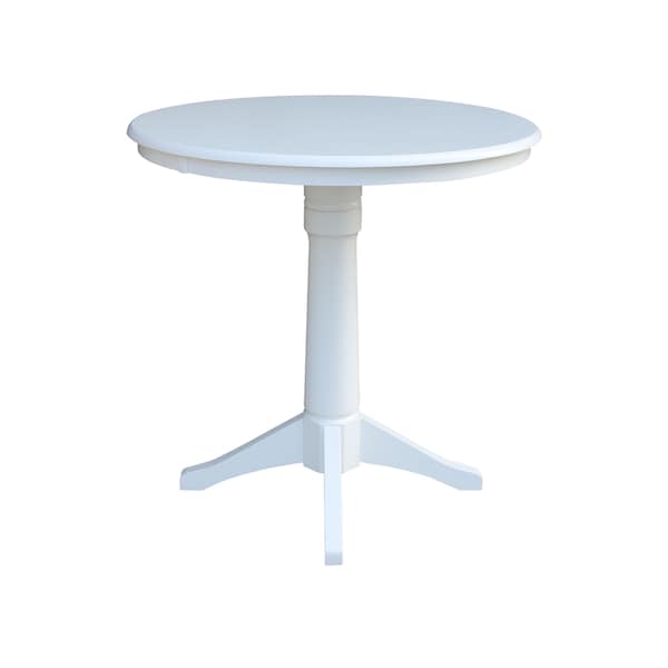 International Concepts Round 36 in Round Top Pedestal Table, 40.9 inH, White, 36 in W, 36 in L, 40.9 in H, Wood, White - K08-36RT-27B-6B-2