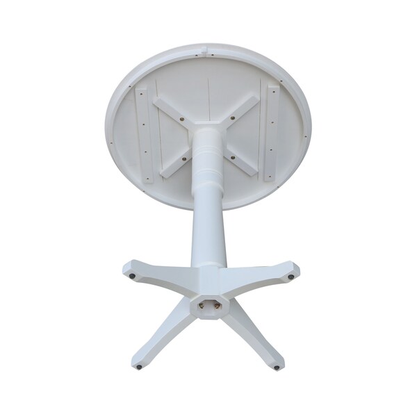 International Concepts Round 36 in Round Top Pedestal Table, 40.9 inH, White, 36 in W, 36 in L, 40.9 in H, Wood, White - K08-36RT-27B-6B-2