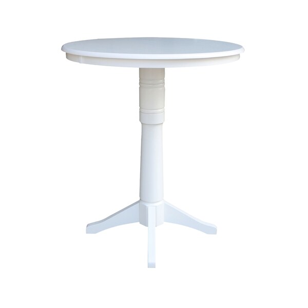 International Concepts Round 36 in Round Top Pedestal Table, 40.9 inH, White, 36 in W, 36 in L, 40.9 in H, Wood, White - K08-36RT-27B-6B-2