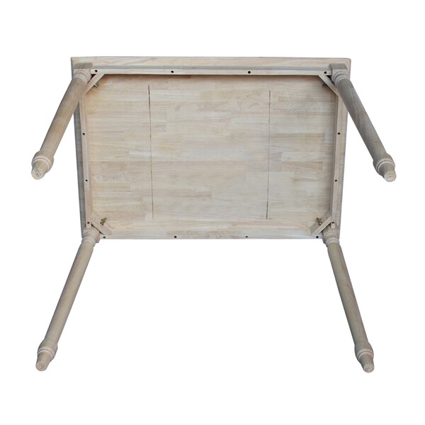 International Concepts Rectangle Solid Wood Top Table, Turned Legs, Unfinished, 30 in W, 42 in L, 42 in H, Wood - K-3042-342T