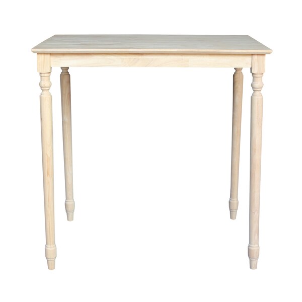 International Concepts Rectangle Solid Wood Top Table, Turned Legs, Unfinished, 30 in W, 42 in L, 42 in H, Wood - K-3042-342T