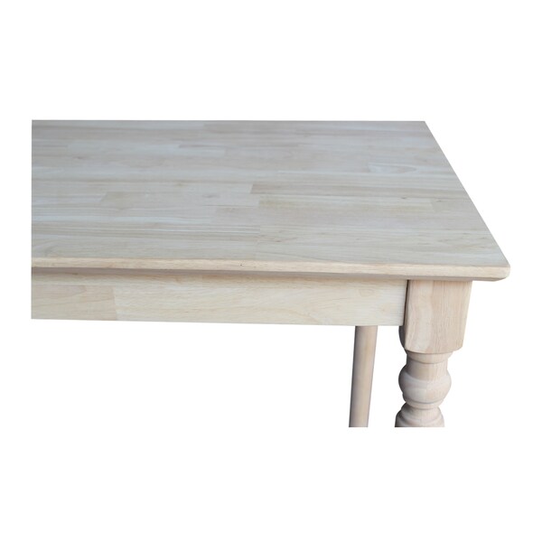 International Concepts Rectangle Solid Wood Top Table, Turned Legs, Unfinished, 30 in W, 42 in L, 42 in H, Wood - K-3042-342T