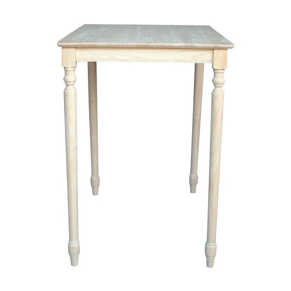 International Concepts Rectangle Solid Wood Top Table, Turned Legs, Unfinished, 30 in W, 42 in L, 42 in H, Wood - K-3042-342T
