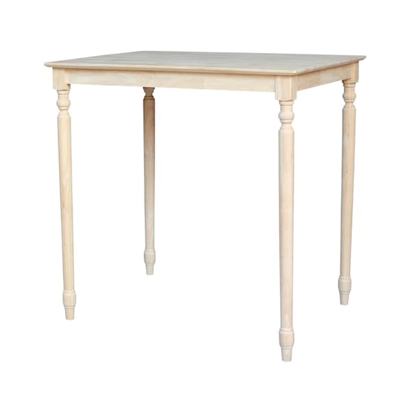 International Concepts Rectangle Solid Wood Top Table, Turned Legs, Unfinished, 30 in W, 42 in L, 42 in H, Wood - K-3042-342T